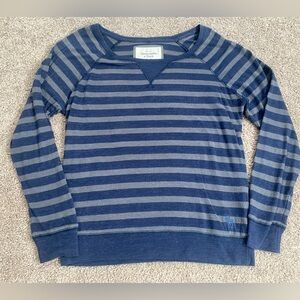Y2K Abercrombie and Fitch long sleeve striped grunge top off shoulder